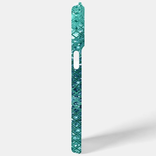 Türkis Aqua Green Sparkle Case-Mate iPhone Hülle (Rückseite / Rechts)