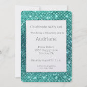 Türkis Aqua Green Sparkle Geburtstag Einladung (Vorderseite)