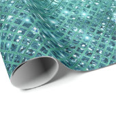 Türkis Aqua Green Sparkle Geschenkpapier (Rolleneckpunkt)
