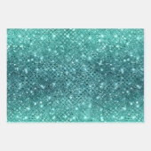 Türkis Aqua Green Sparkle Geschenkpapier Set (Vorderseite)