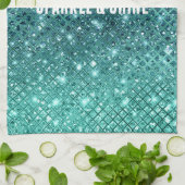 Türkis Aqua Green Sparkle Geschirrtuch (Gefaltet)