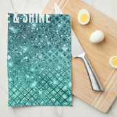 Türkis Aqua Green Sparkle Geschirrtuch (Viertel Falte)