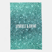 Türkis Aqua Green Sparkle Geschirrtuch (Vertikal)