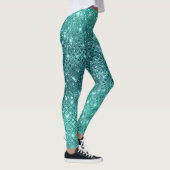 Türkis Aqua Green Sparkle Leggings (Rechts)