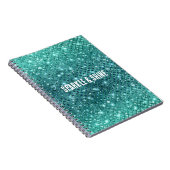 Türkis Aqua Green Sparkle Notizblock (Rechte Seite)