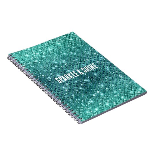 Türkis Aqua Green Sparkle Notizblock (Rechte Seite)