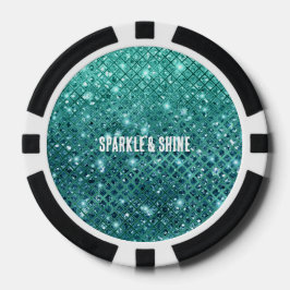 Türkis Aqua Green Sparkle Pokerchips