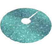 Türkis Aqua Green Sparkle Polyester Weihnachtsbaumdecke (Schrägansicht)