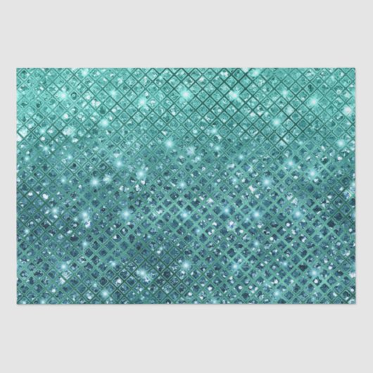 Türkis Aqua Green Sparkle Seidenpapier (Vorderseite)