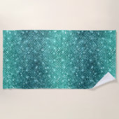 Türkis Aqua Green Sparkle Strandtuch (Vorderseite)