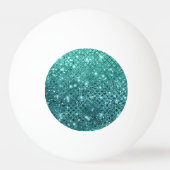 Türkis Aqua Green Sparkle Tischtennisball (Rückseite)