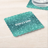 Türkis Aqua Green Sparkle Untersetzer (angewinkelt)