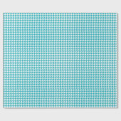 Türkis Aqua Hahnentrittmuster Pattern Geschenkpapier (Flach)