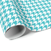 Türkis Aqua Hahnentrittmuster Pattern Geschenkpapier (Rolleneckpunkt)