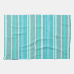 Türkis-Aqua-Leinenblick Striped Entwurf Handtuch