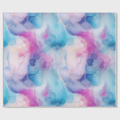 Türkis Aqua Lila Rosa Marmor Geburtstag Geschenkpapier (Flach)