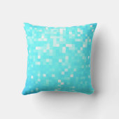 Türkis Aqua Pixel Kissen (Rückseite)