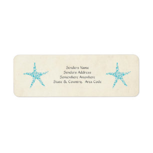 Türkis Aqua Starfish Kleine Adressetiketten