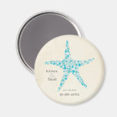 Türkis Aqua Starfish Save the Date Gefallen Magnet (Vorderseite/Rückseite)