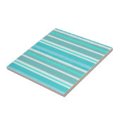 Türkis-Aqua-Streifen-Muster Fliese (Seite)