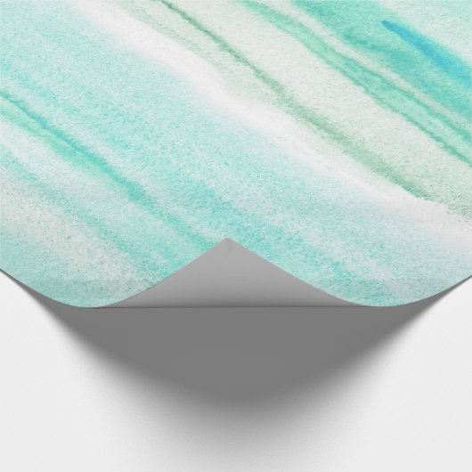 Türkis Aqua Waves Geschenkpapier (Ecke)