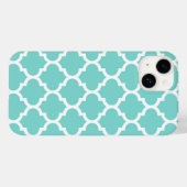 Türkis Aqua Welch marokkanisches Quatrefolienmuste Case-Mate iPhone Hülle (Rückseite (Horizontal))