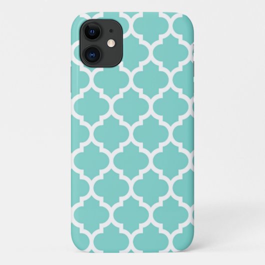Türkis Aqua Welch marokkanisches Quatrefolienmuste Case-Mate iPhone Hülle (Rückseite)