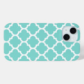 Türkis Aqua Welch marokkanisches Quatrefolienmuste Case-Mate iPhone Hülle (Rückseite (Horizontal))