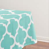 Türkis Aqua Welch marokkanisches Quatrefolienmuste Tischdecke (Beispiel)