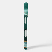 Türkis Aquamarin Agate Gold Glitzer Script Monogra Case-Mate iPhone Hülle (Rückseite / Rechts)