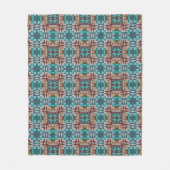 Türkis Aquamarin Blue Dark Red Brown Grab Tribal A Fleecedecke (Vorderseite)