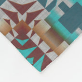 Türkis Aquamarin Blue Dark Red Brown Grab Tribal A Fleecedecke (Ecke)