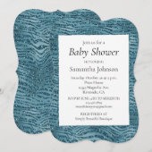 Türkis Aquamarin Blue Glitzer Zebra Print Einladung (Vorne/Hinten)