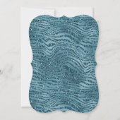 Türkis Aquamarin Blue Glitzer Zebra Print Einladung (Rückseite)
