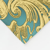 Türkis Aquamarin Blue Gold Prince Crown Baby Fleecedecke (Ecke)