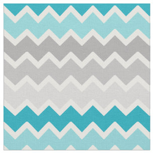 Türkis Aquamarin Blue Gray Ombre Zickzack Stoff