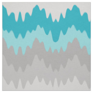 Türkis Aquamarin Blue Gray Zickzack Ombre Stoff