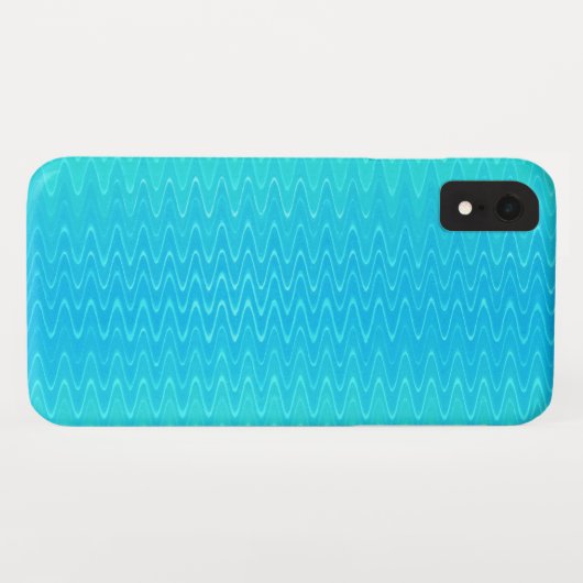Türkis Aquamarin Blue Green Zigzag Muster Case-Mate iPhone Hülle (Rückseite (Horizontal))