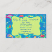 Türkis Aquamarin Blue Modern Paisley Pattern Visitenkarte (Rückseite)