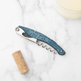 Türkis Aquamarin Leopard Print Glitzer    Kellnermesser
