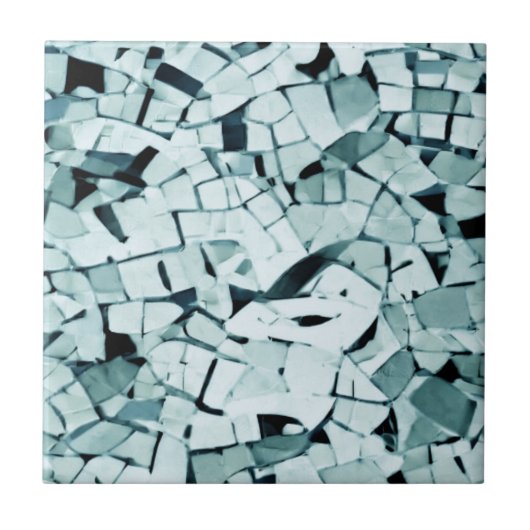 Türkis-Aquamarin-Mosaik Fliese (Vorderseite)