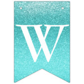 Türkis Aquamarin Ombre Glitzer SWEET 16 SIXTEEN Wimpelkette (Dritte Fahne)