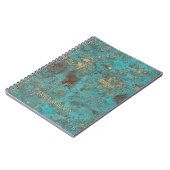 Türkis aquamarin u. Goldkupferne Vintage Antike Notizblock (Linke Seite)