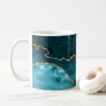 Türkis - Aquamarin und Gold Agate Kaffeetasse<br><div class="desc">Anpassbar an Ihre Anforderungen.</div>