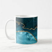 Türkis - Aquamarin und Gold Agate Kaffeetasse (Links)