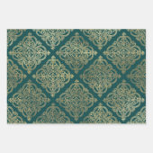 Türkis - Aquamarin und Gold Paris Geschenkpapier Set (Vorderseite)