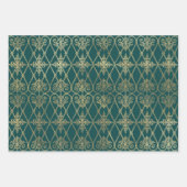 Türkis - Aquamarin und Gold Paris Geschenkpapier Set (Vorderseite 2)