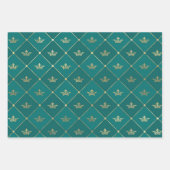 Türkis - Aquamarin und Gold Paris Themed Geschenkpapier Set (Vorderseite 3)
