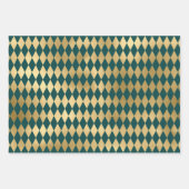 Türkis - Aquamarin und Gold Paris Themed Geschenkpapier Set (Vorderseite)