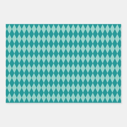 Türkis - Aquamarin und Gold Pariser Art Deco Geschenkpapier Set (Vorderseite 3)